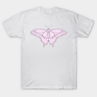 Black Swallowtail Butterfly in Pink T-Shirt